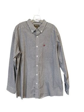 Ariat Tobias long sleeve button up shirt men XL black red western ranch cotton